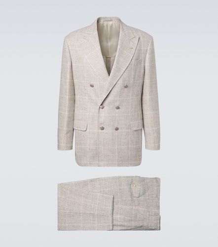 Costume Prince of Wales en lin mélangé - Brunello Cucinelli - Modalova