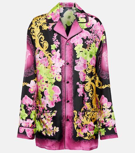 Chemise de pyjama Orchid Barocco en soie - Versace - Modalova