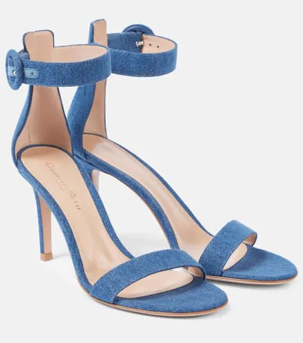 Sandales Portofino 85 en denim - Gianvito Rossi - Modalova