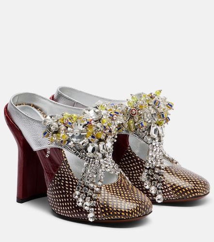 Mules en cuir à ornements - Dries Van Noten - Modalova
