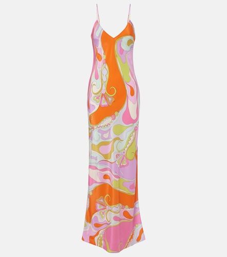Robe longue Orchidee en soie à imprimé - Pucci - Modalova