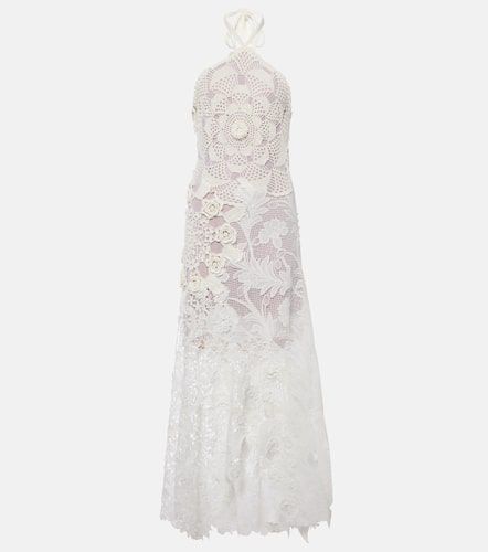 Robe longue en guipure et crochet - Oscar de la Renta - Modalova