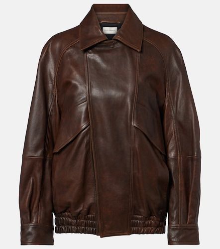 Veste bomber Rafe en cuir - Nour Hammour - Modalova