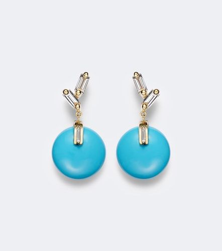 Boucles d’oreilles en or 18 ct, turquoise et diamants - Suzanne Kalan - Modalova