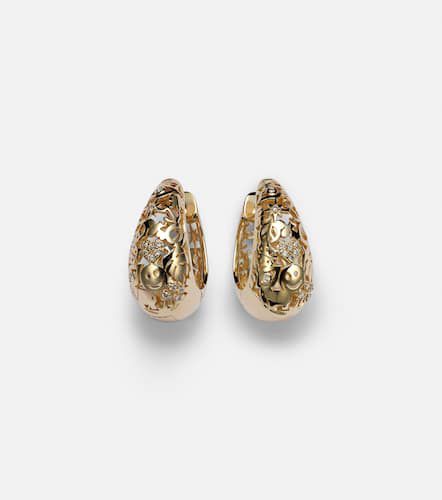 Boucles d'oreilles Icon Wallpaper Domed en or 14 ct et diamants - Sydney Evan - Modalova