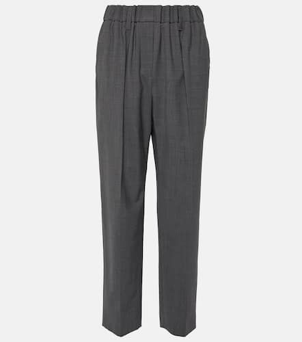 Pantalon droit en laine mélangée - Brunello Cucinelli - Modalova