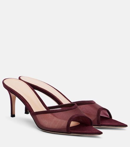 Mules Pointy 70 en daim et organza - Gianvito Rossi - Modalova