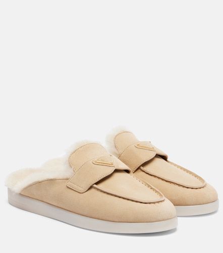 Prada Mules en daim et shearling - Prada - Modalova