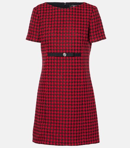 Robe en laine mélangée à carreaux - Versace - Modalova