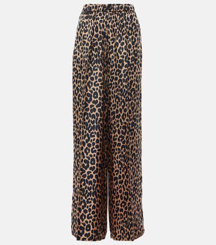 Pantalon ample en soie à motif léopard - Max Mara - Modalova