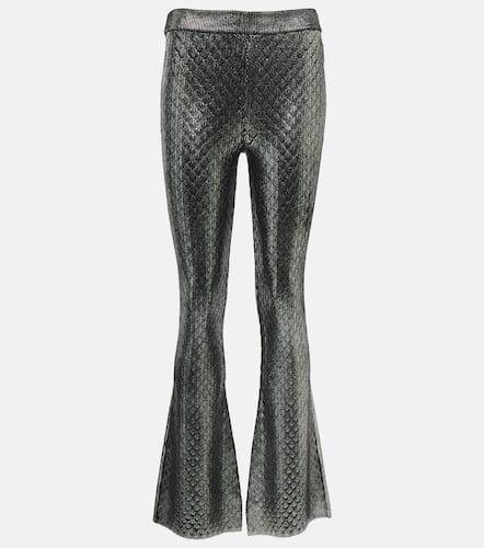 Pantalon droit métallisé à taille haute - Rabanne - Modalova