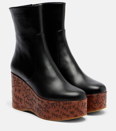 Chloé Bottines compensées Maxime en cuir - Chloe - Modalova