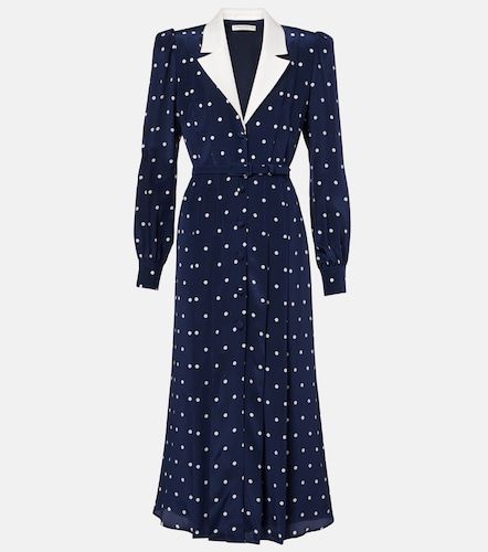 Robe chemise en satin de soie à pois - Alessandra Rich - Modalova