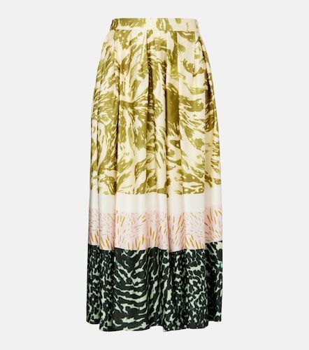 Jupe midi imprimée en satin - Dries Van Noten - Modalova