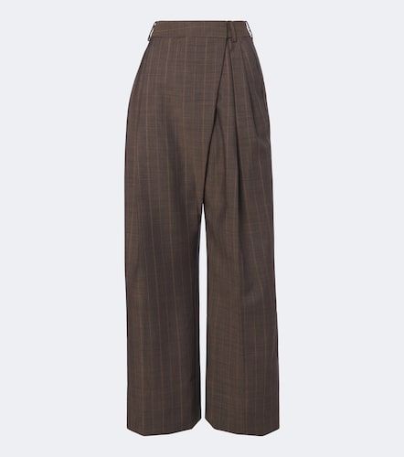 Pantalon ample en laine à rayures - Ganni - Modalova
