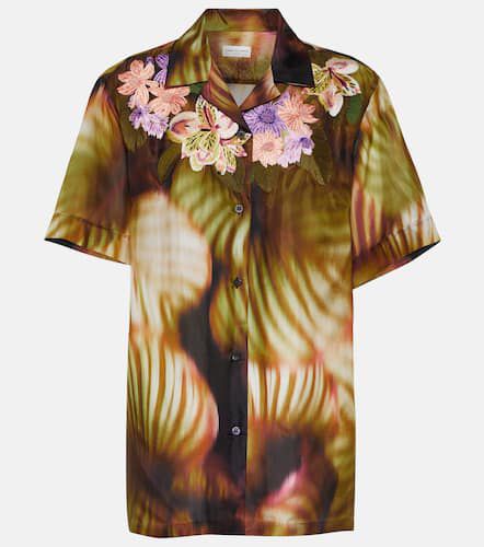 Robe chemise imprimée en soie - Dries Van Noten - Modalova