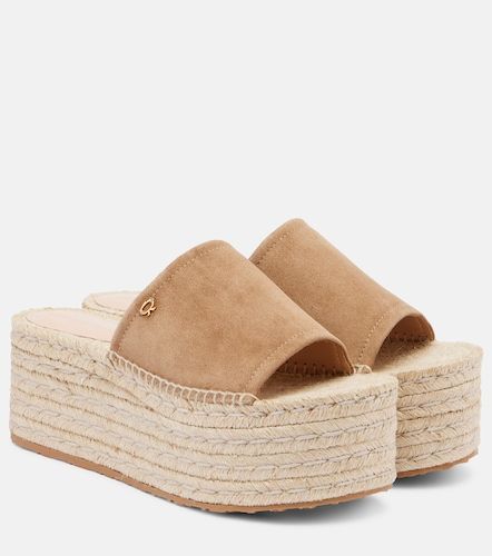 Mules compensées en daim - Gianvito Rossi - Modalova