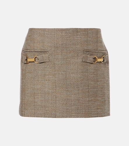 Mini-jupe en laine mélangée à chevrons - Stella McCartney - Modalova