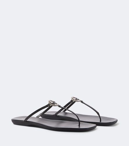 Gucci Tongs Interlocking G en cuir - Gucci - Modalova