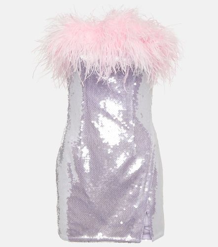 Robe à paillettes et finitions en plumes - Self-Portrait - Modalova