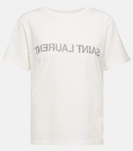 T-shirt en coton à logo - Saint Laurent - Modalova