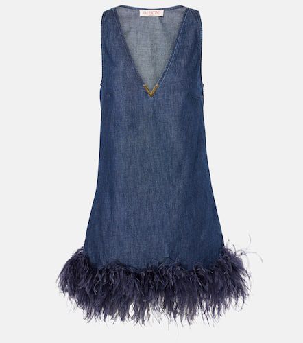 Valentino Robe en jean à plumes - Valentino - Modalova