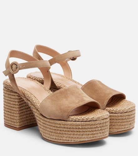 Espadrilles Carol à plateau en daim - Gianvito Rossi - Modalova