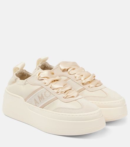 Baskets à plateforme en cuir et daim - Ferragamo - Modalova
