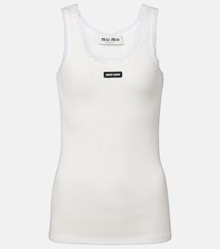 Miu Miu Top en coton à dentelle - Miu Miu - Modalova