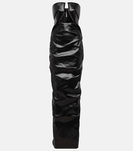 Robe longue Prong en denim enduit à découpes - Rick Owens - Modalova