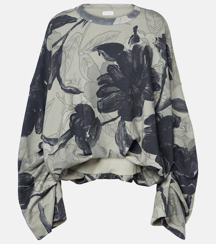 Sweat-shirt en coton à fleurs - Dries Van Noten - Modalova