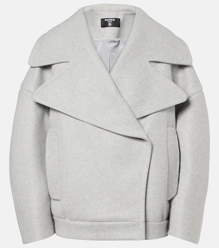 Caban oversize en laine et cachemire - Balmain - Modalova