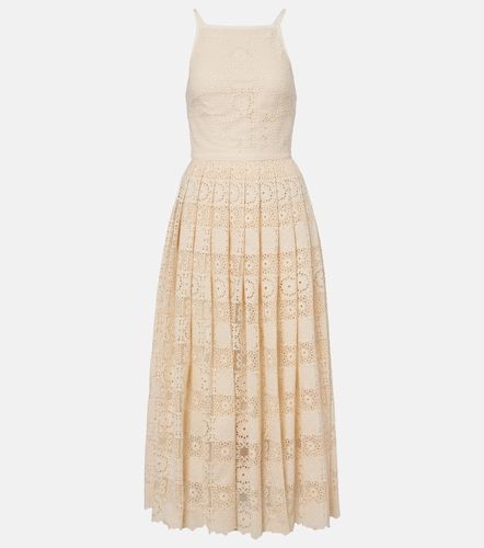 Robe midi en soie et coton mélangés - Elie Saab - Modalova
