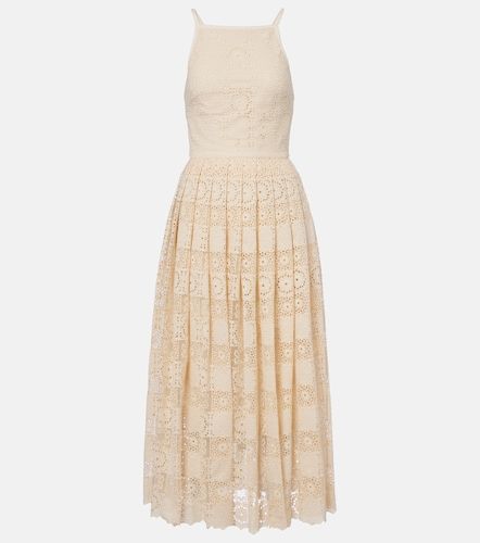 Robe midi en soie et coton mélangés - Elie Saab - Modalova