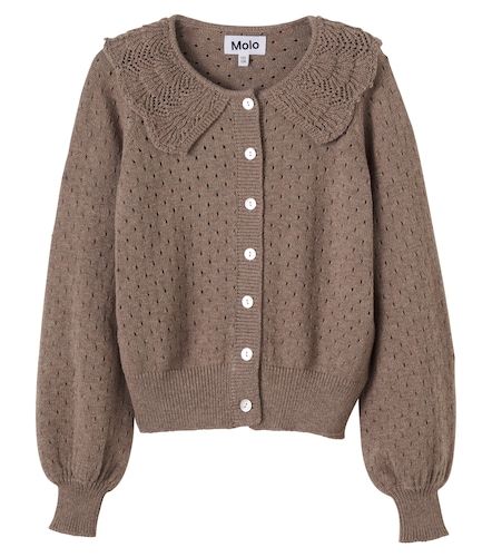 Cardigan Glow en pointelle de coton et laine - Molo - Modalova