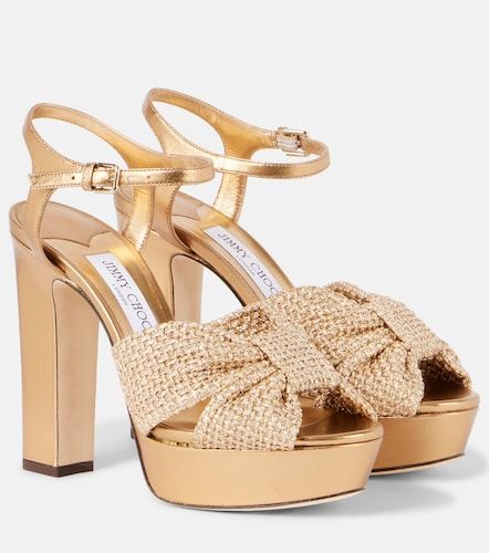 Sandales Heloise 120 en cuir métallisé - Jimmy Choo - Modalova