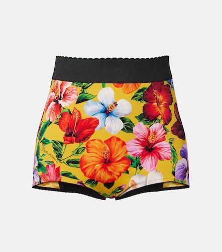 Short en soie mélangée à fleurs - Dolce&Gabbana - Modalova