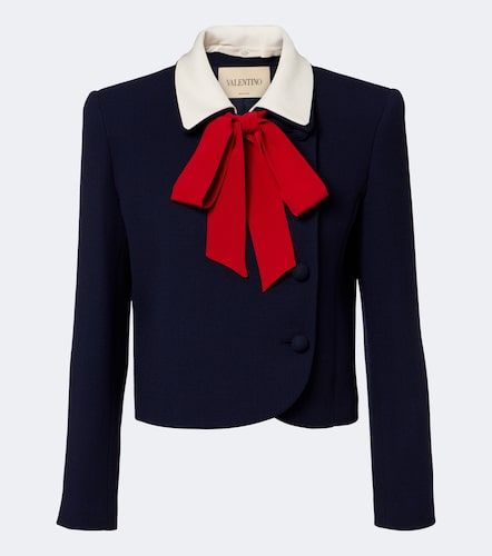 Veste en laine vierge à col noué - Valentino - Modalova