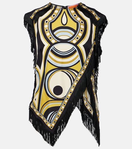 Top Scarf en soie à imprimé et franges - La DoubleJ - Modalova