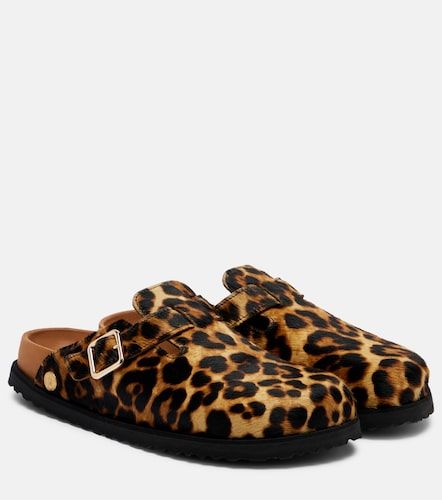 Mules Boston en cuir façon poulain à motif léopard - Birkenstock 1774 - Modalova