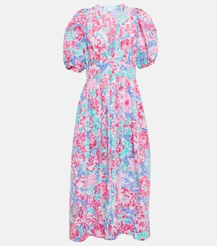 Robe midi Reine en coton à fleurs - Poupette St Barth - Modalova