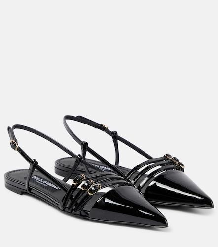 Ballerines slingback en cuir verni - Dolce&Gabbana - Modalova