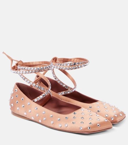 Ballerines Ane à ornements en cristal - Amina Muaddi - Modalova