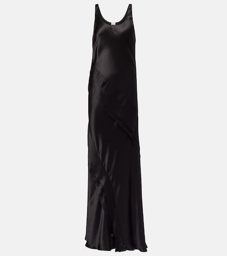 Robe longue en satin de soie - Saint Laurent - Modalova