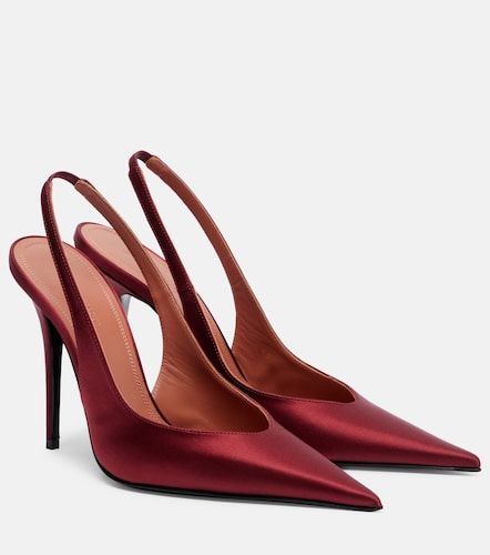 Escarpins slingback Anok 105 en satin - Amina Muaddi - Modalova