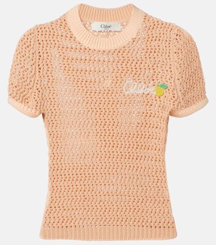 Chloé Top en coton crocheté - Chloe - Modalova