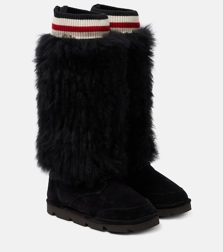 Bottes Mountain en daim à finitions en peau lainée - Brunello Cucinelli - Modalova