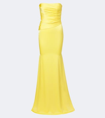 Robe longue bustier en satin - Alex Perry - Modalova