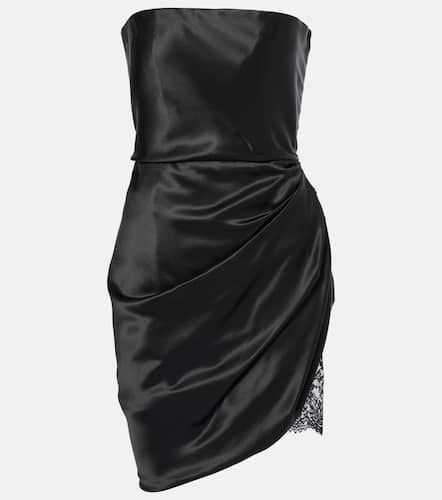 Robe en satin de soie et dentelle - Saint Laurent - Modalova