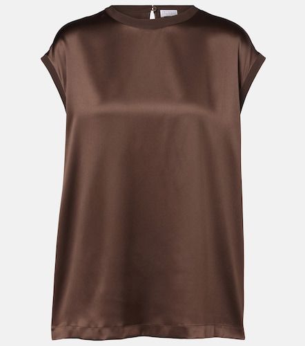 T-shirt en soie mélangée - Brunello Cucinelli - Modalova